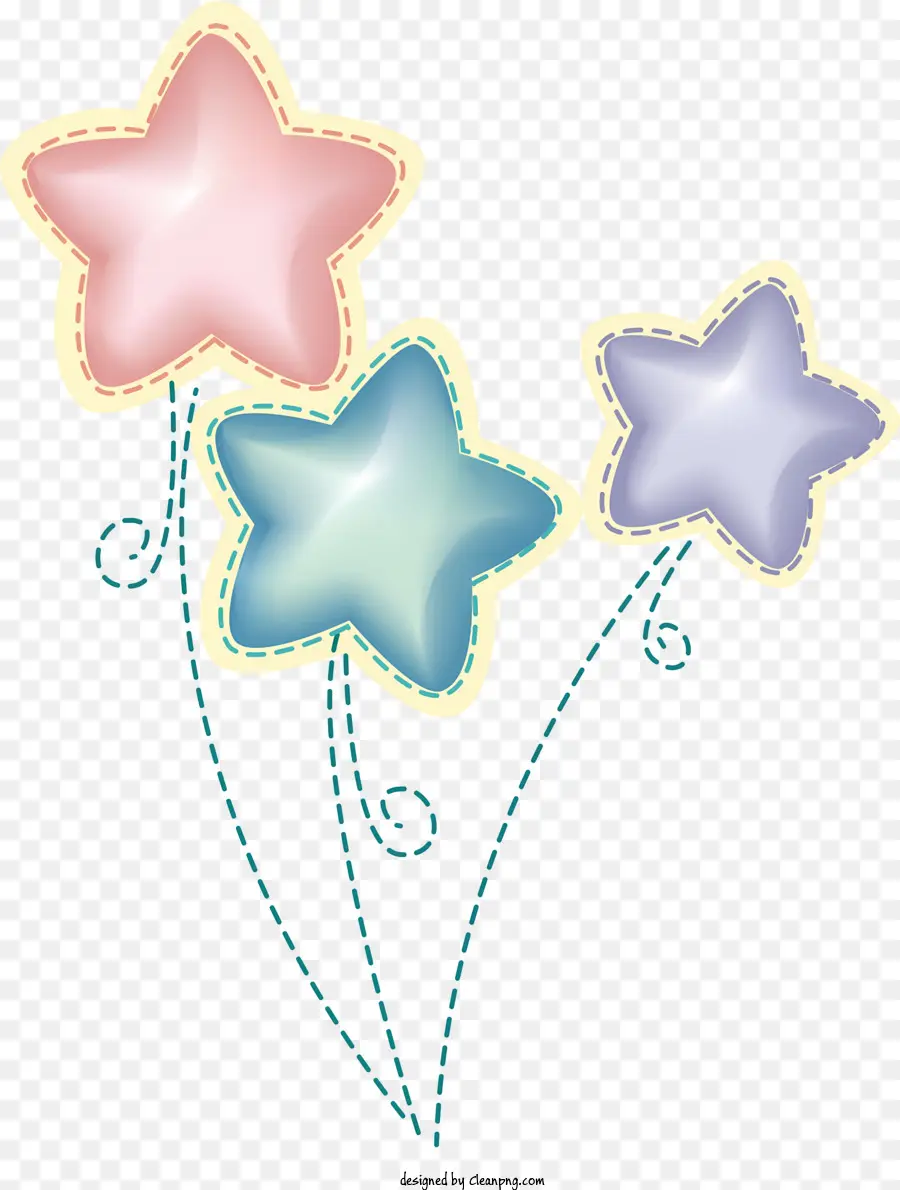 Confete，Balões Em Forma De Estrela PNG
