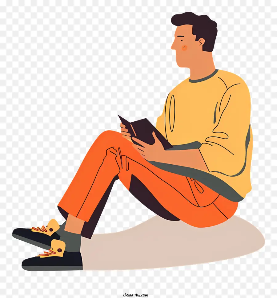 Homem Sentado Lendo，Leitura PNG