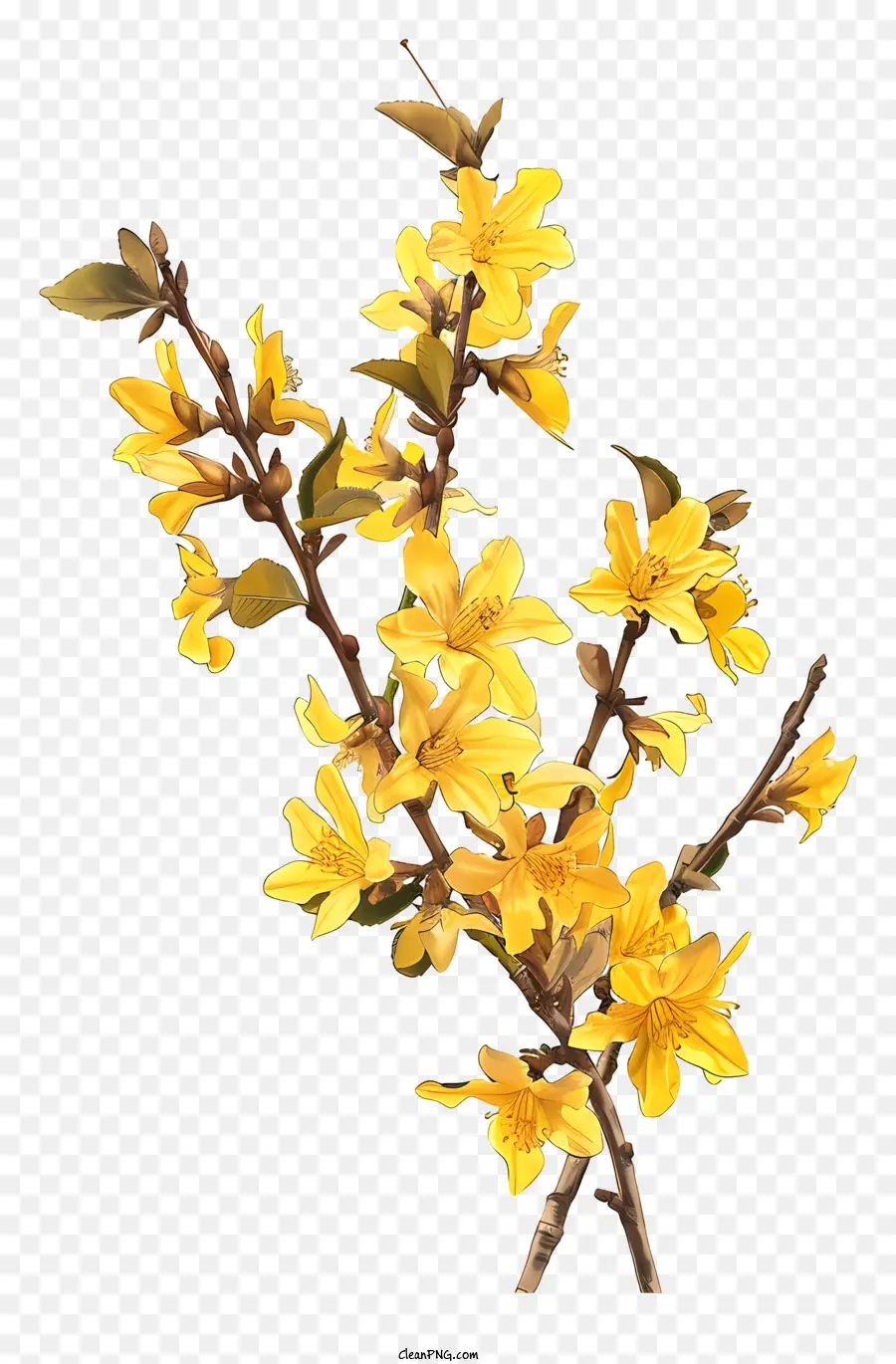 Flor Forsythia，Flor De Primavera PNG