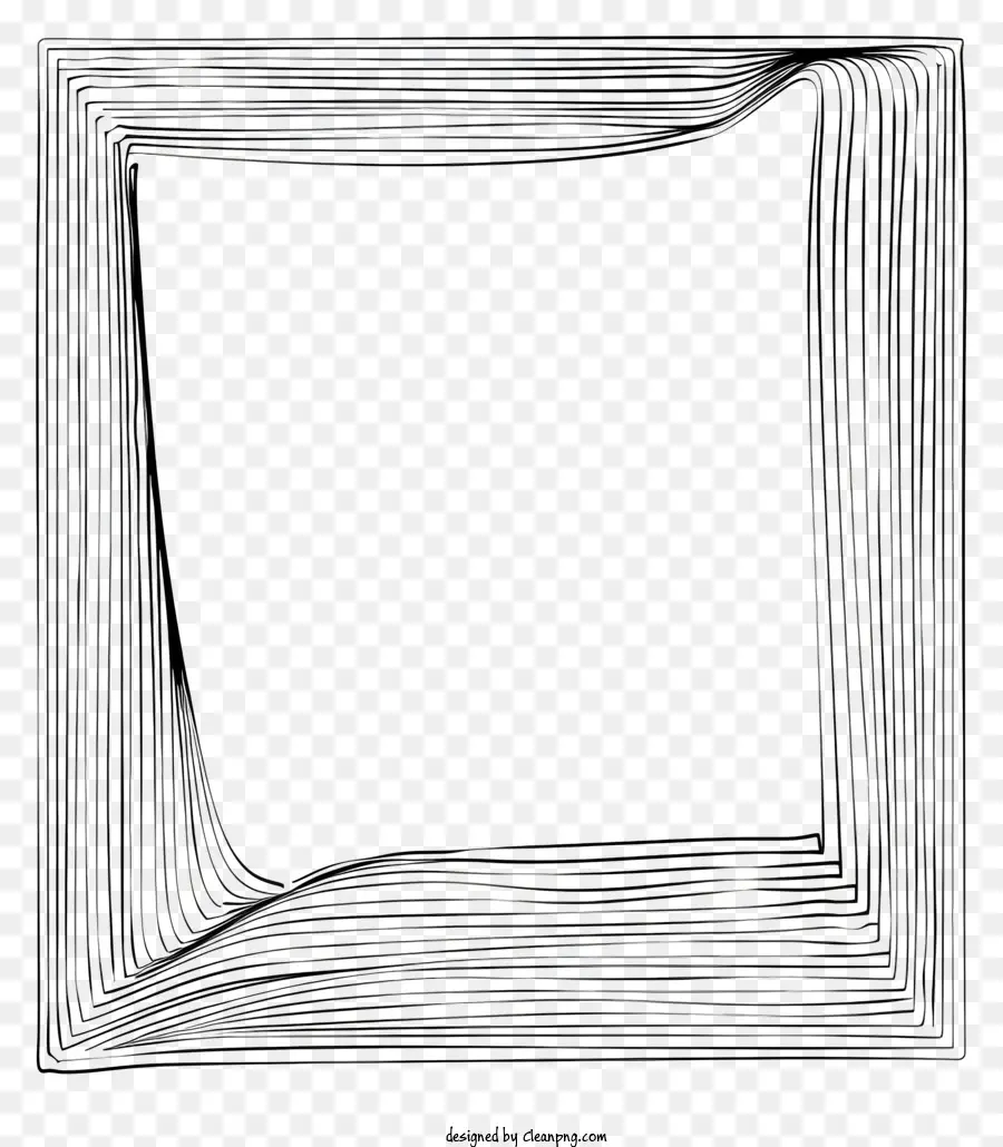 Quadro De Retângulo De Linha Preta，A Arte Abstrata PNG