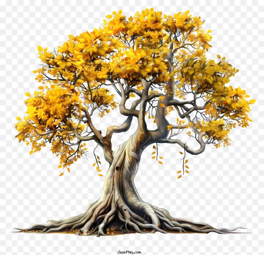 árvore Bodhi，Amarelo árvore PNG