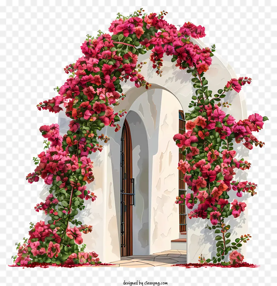 Porta De Flor Da Primavera，Stucco Archway PNG