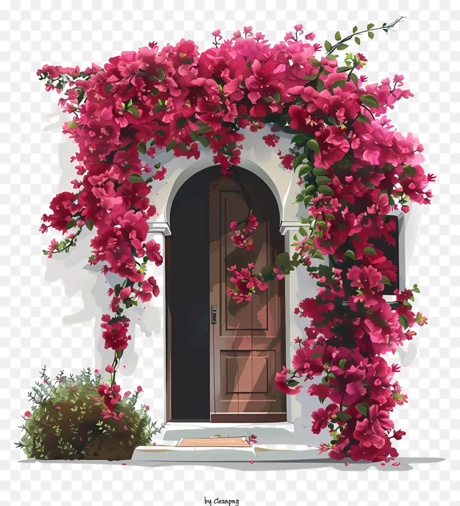 Porta De Flor Da Primavera，Coroa De Flores PNG