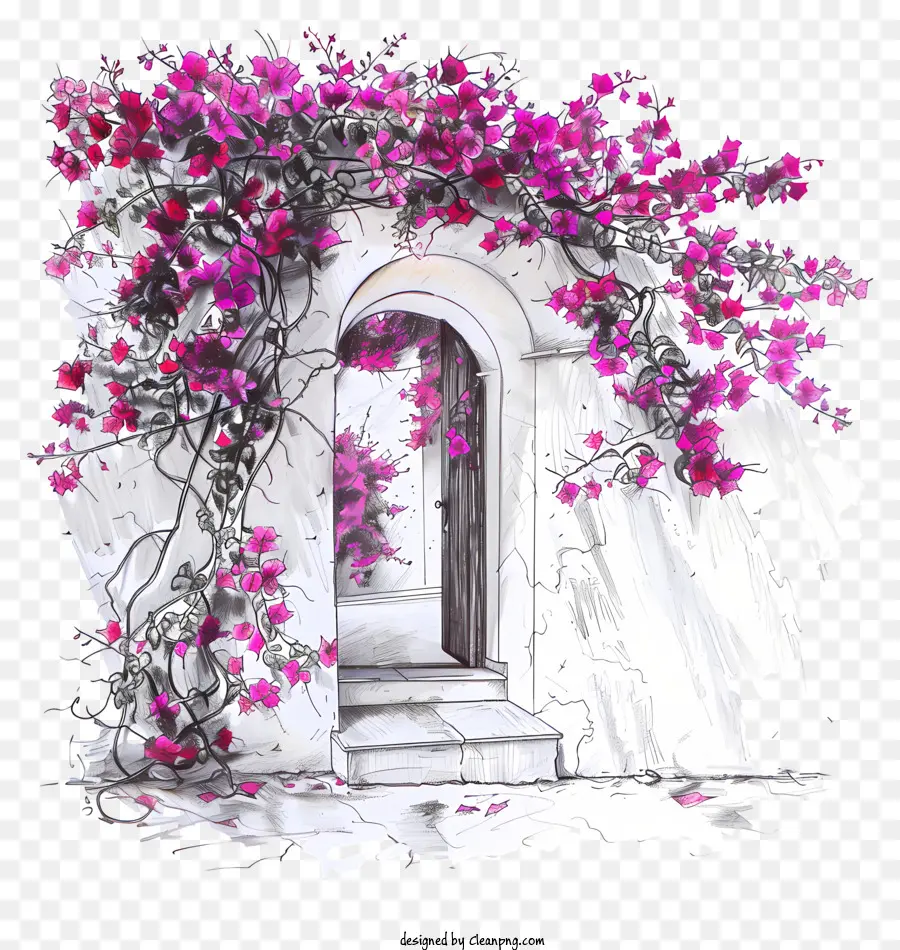 Porta De Flor Da Primavera，Arco Florido PNG