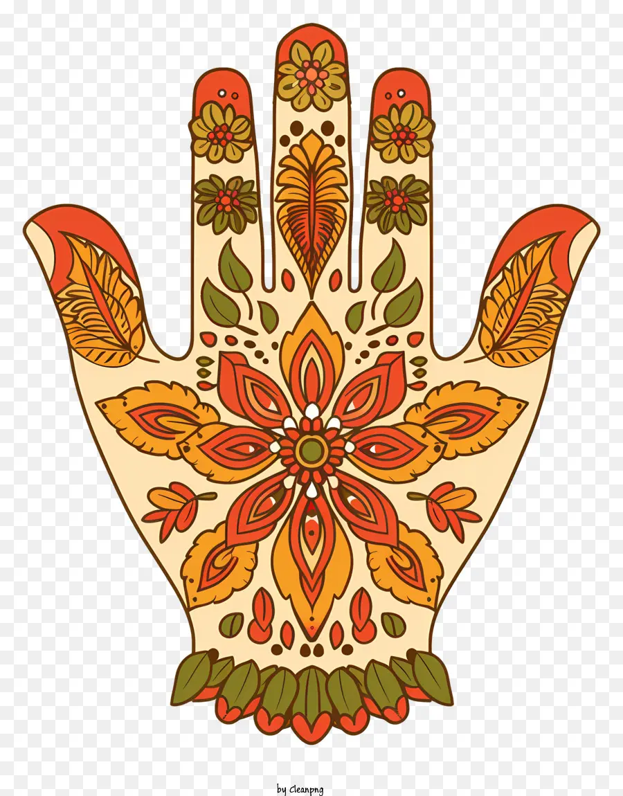 Mehndi，Mão Hamsa PNG