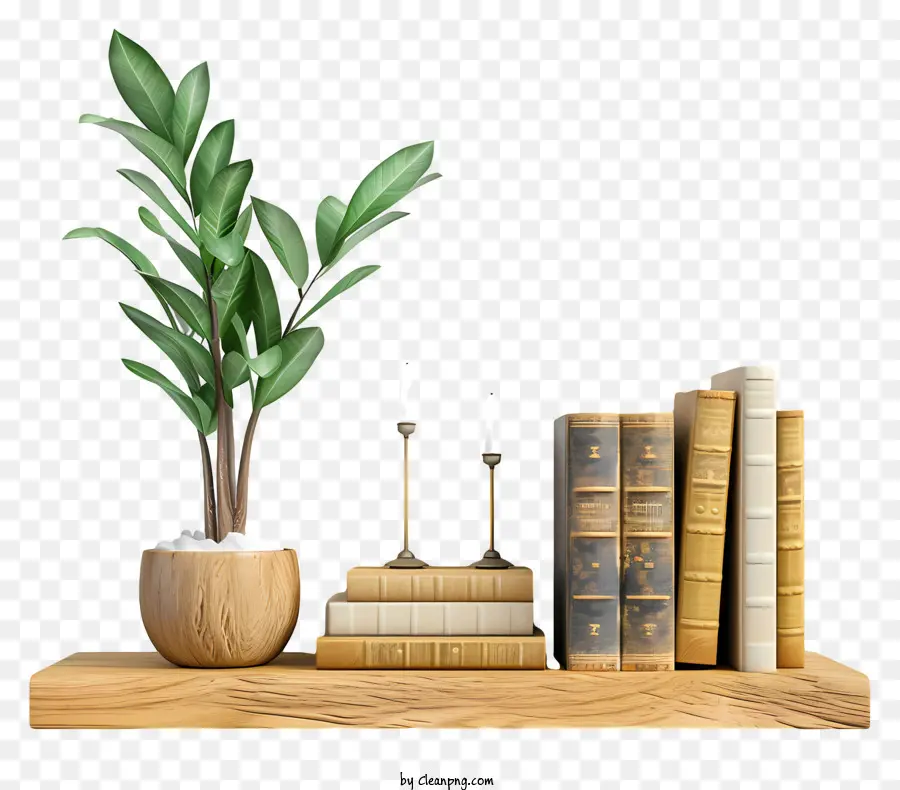 Prateleira Com Livros，Prateleira De Madeira PNG