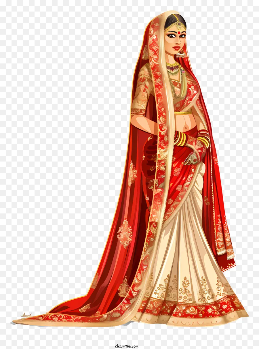 Saree De Casamento Indiano，Vestido De Noiva Indiano PNG