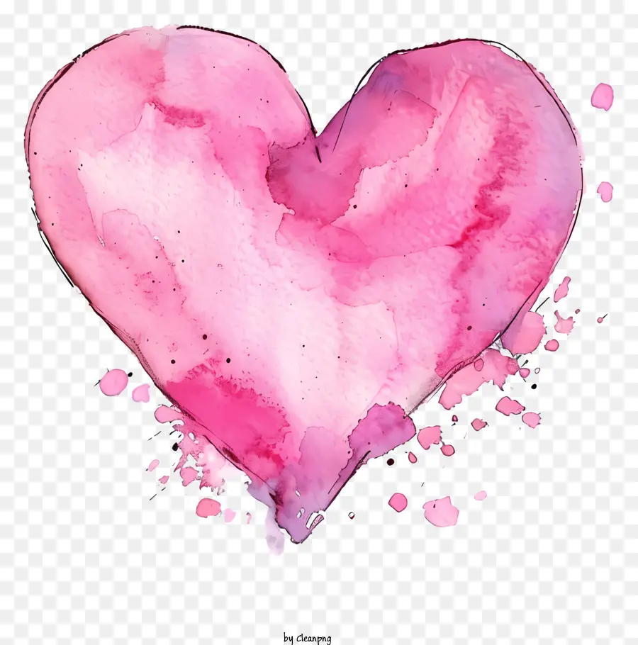 Coração De Aquarela Rosa，Pintura Em Aquarela PNG