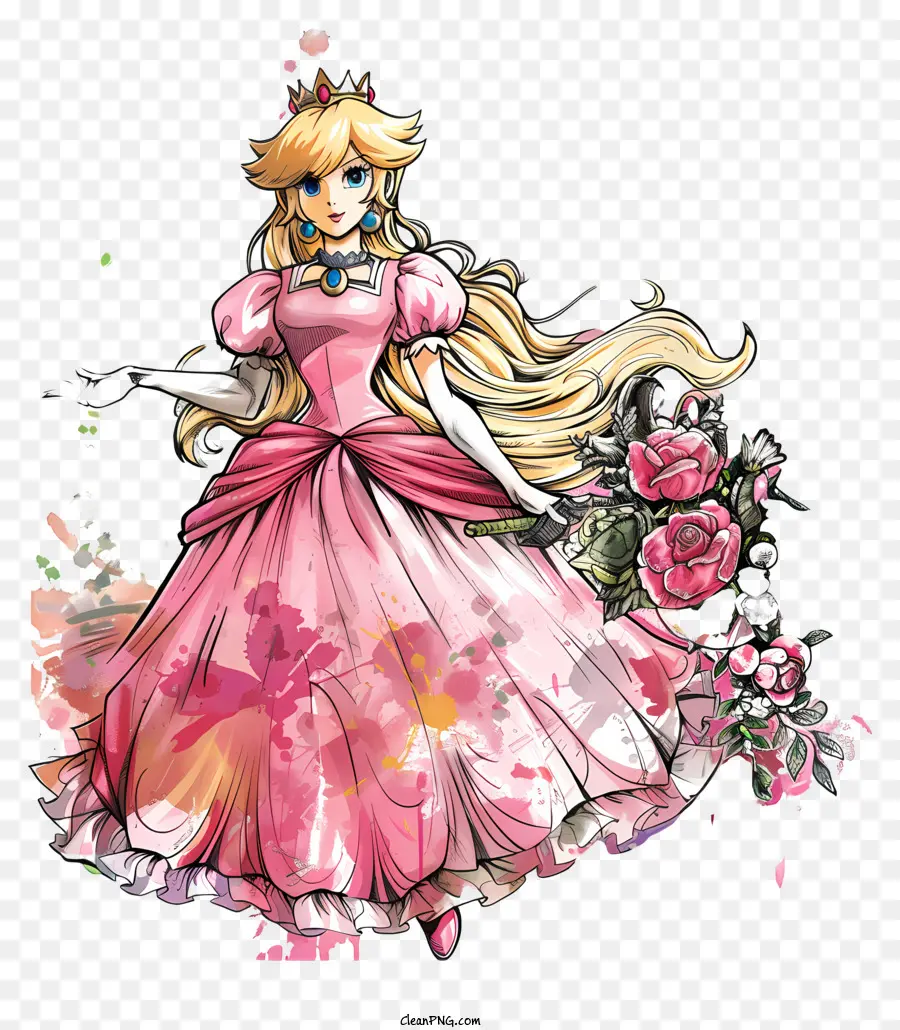 Princesa，Vestido Rosa PNG