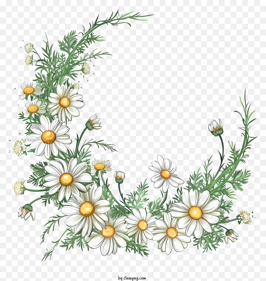 Coroa De Camomila，Daisy Wreath PNG
