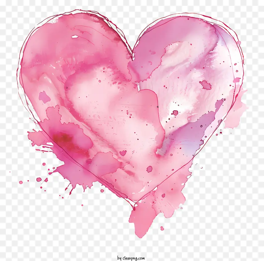 Coração De Aquarela Rosa，Coração De Rosa PNG