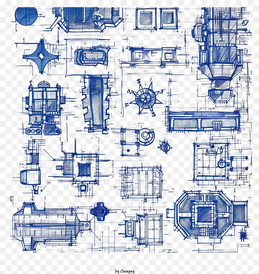 Blueprint，Blueprints De Naves Espaciais PNG