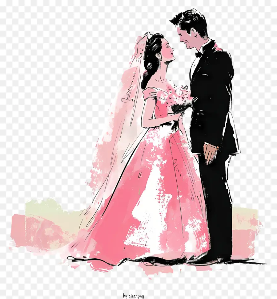 Noiva E Do Noivo，Pintura De Casamento PNG