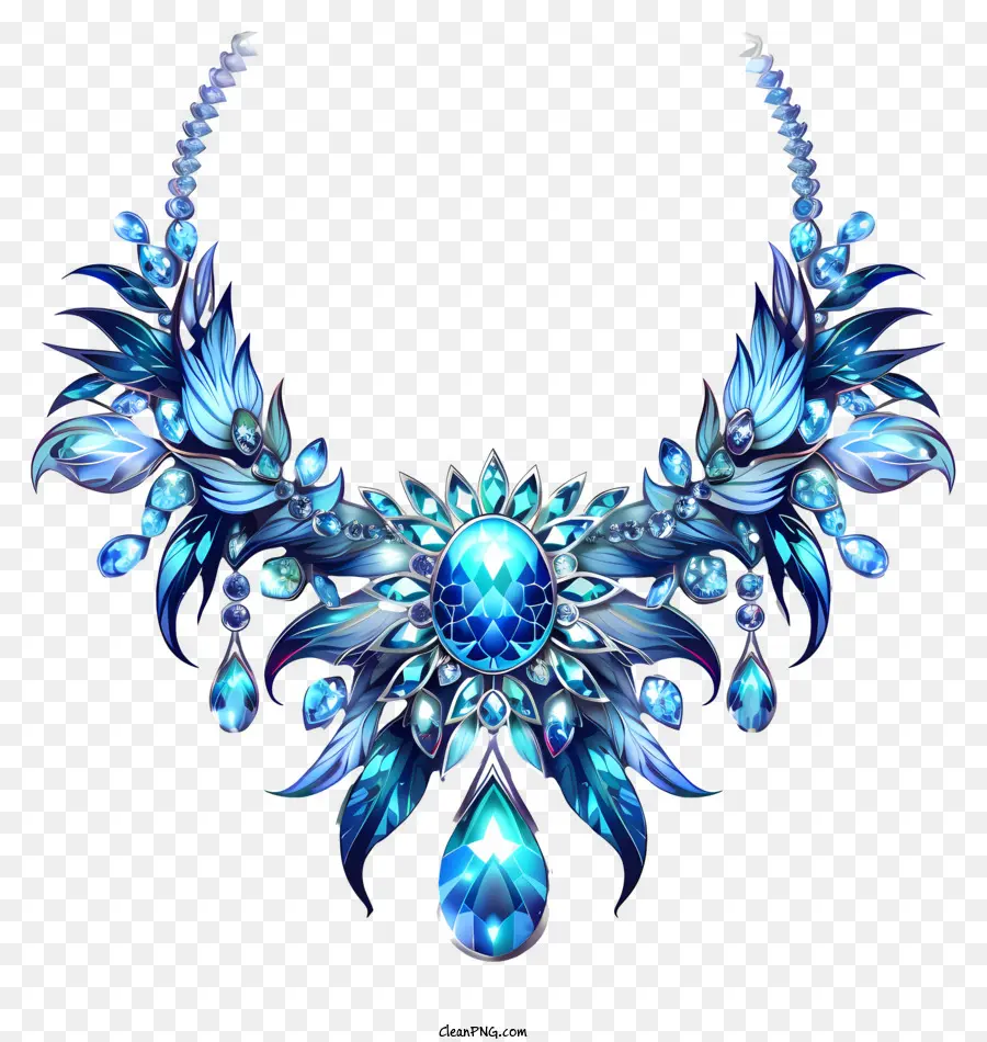 Colar Azul，Diamantes PNG