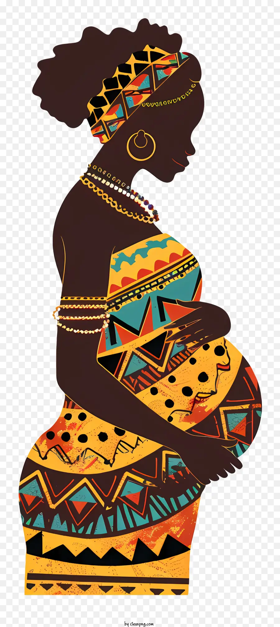 Mulher Africana Grávida，Moda Africana PNG