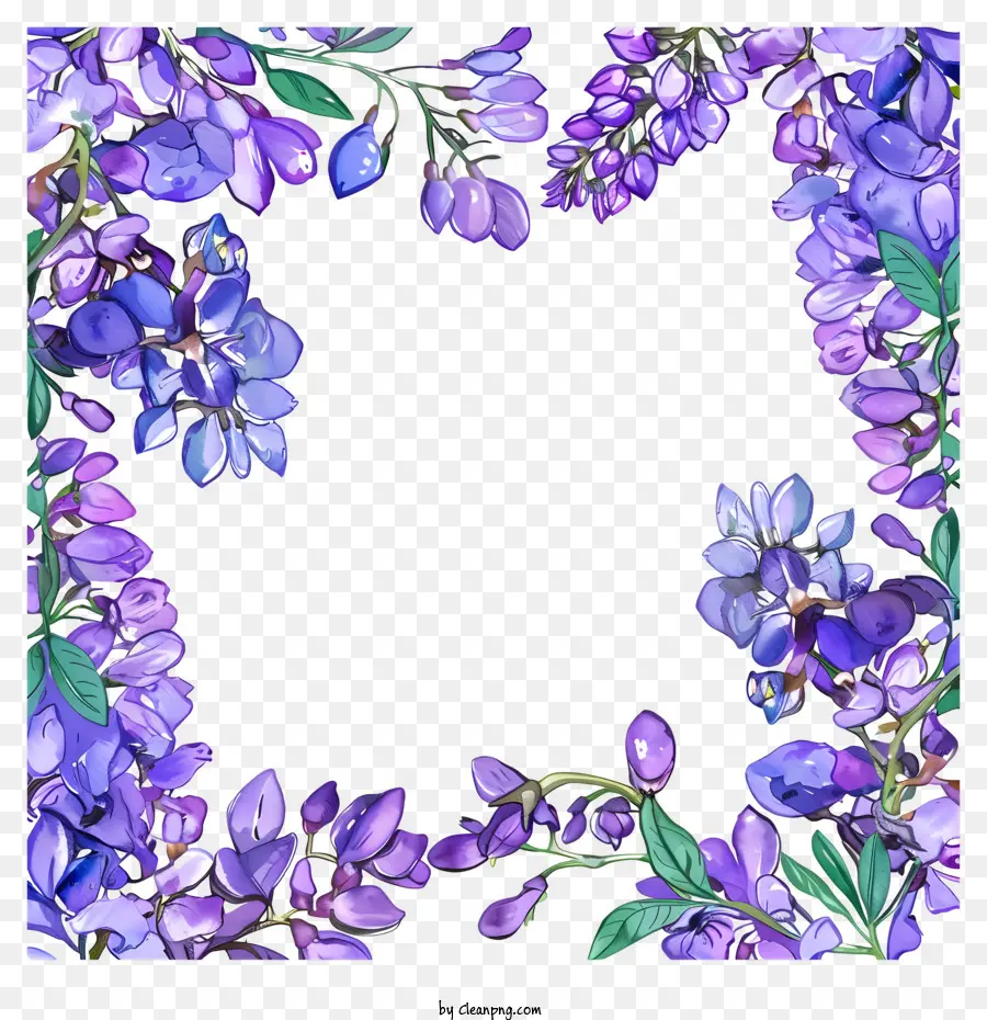 Quadro De Gliceria，Flores Azuis PNG