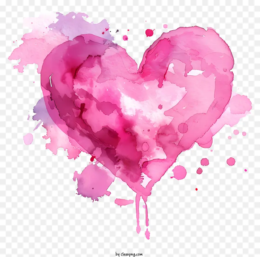 Coração De Aquarela Rosa，Coração De Rosa PNG