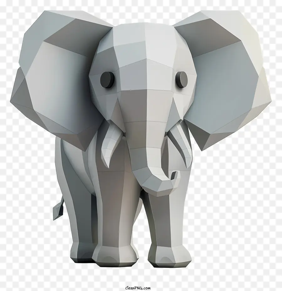 Elefante，Modelo De Baixo Polígono PNG