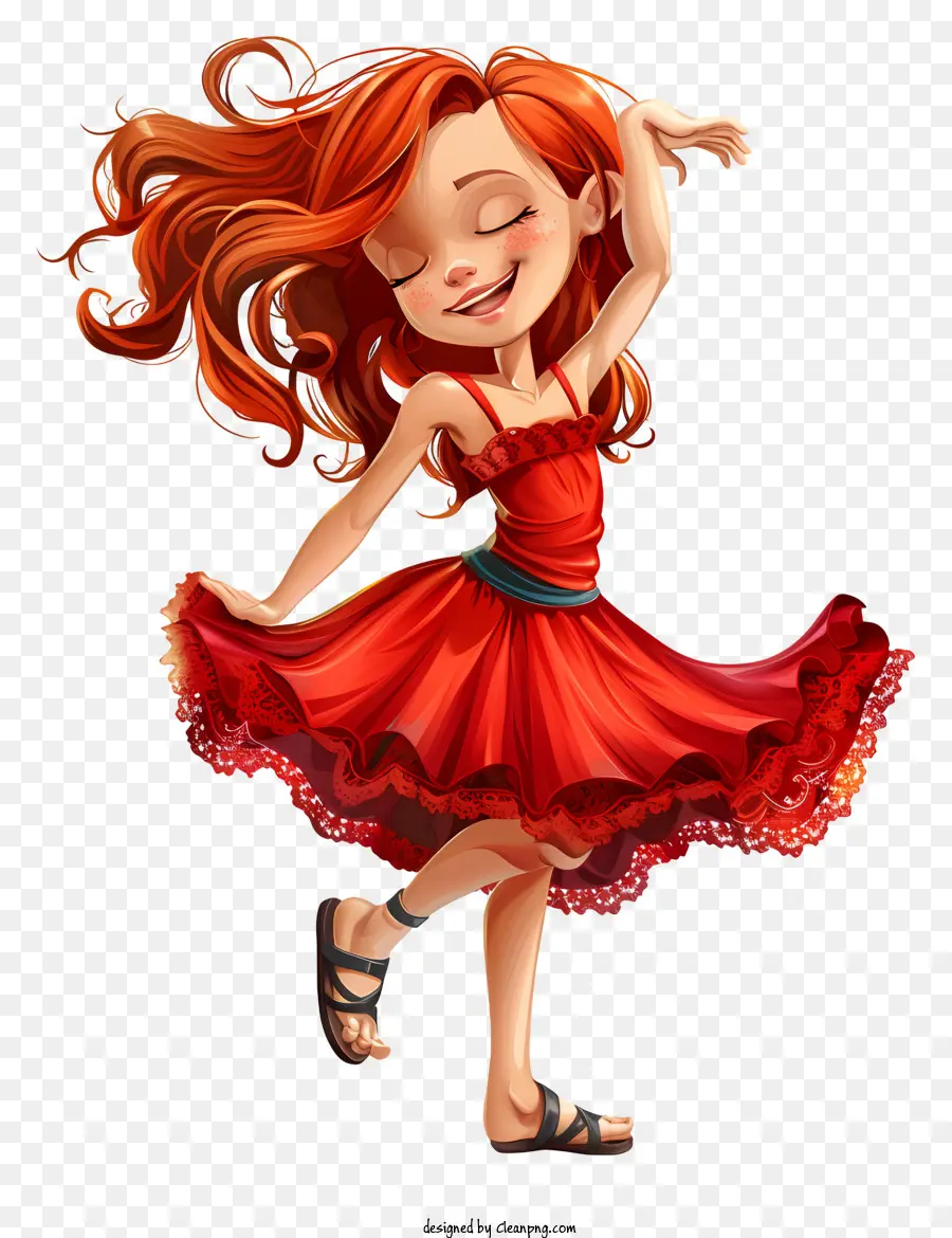 Dia De Dança，Garota De Vestido Vermelho PNG