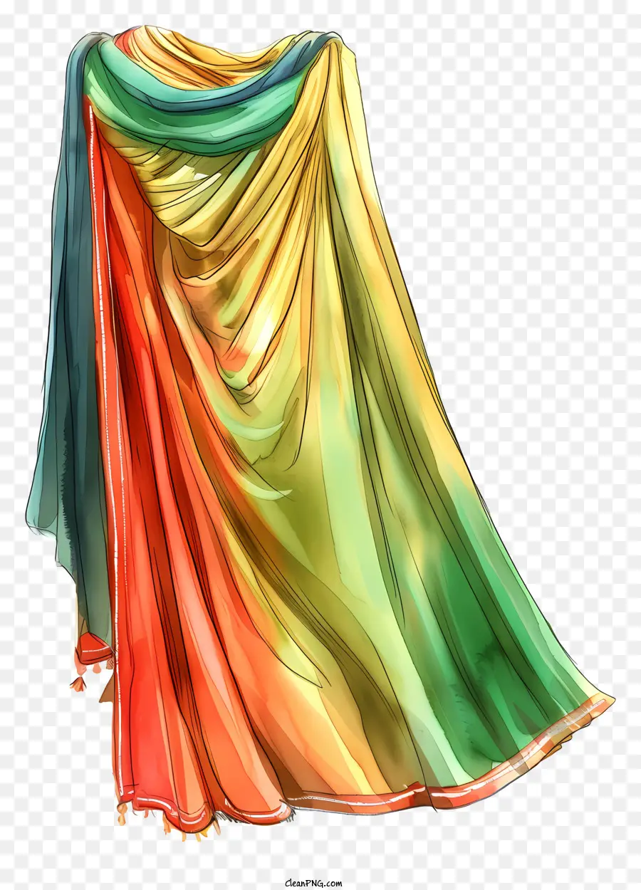 Indiana Saree，Pintura Em Aquarela PNG