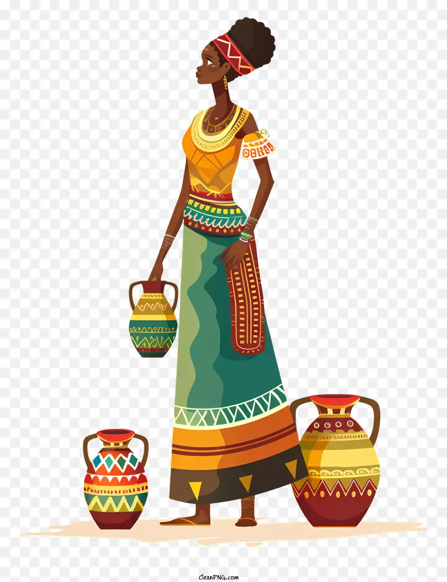 Mulher Africana，Vestido Africano Tradicional PNG