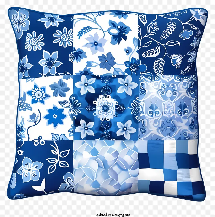 Azul Travesseiro，Colcha Azul E Branca PNG