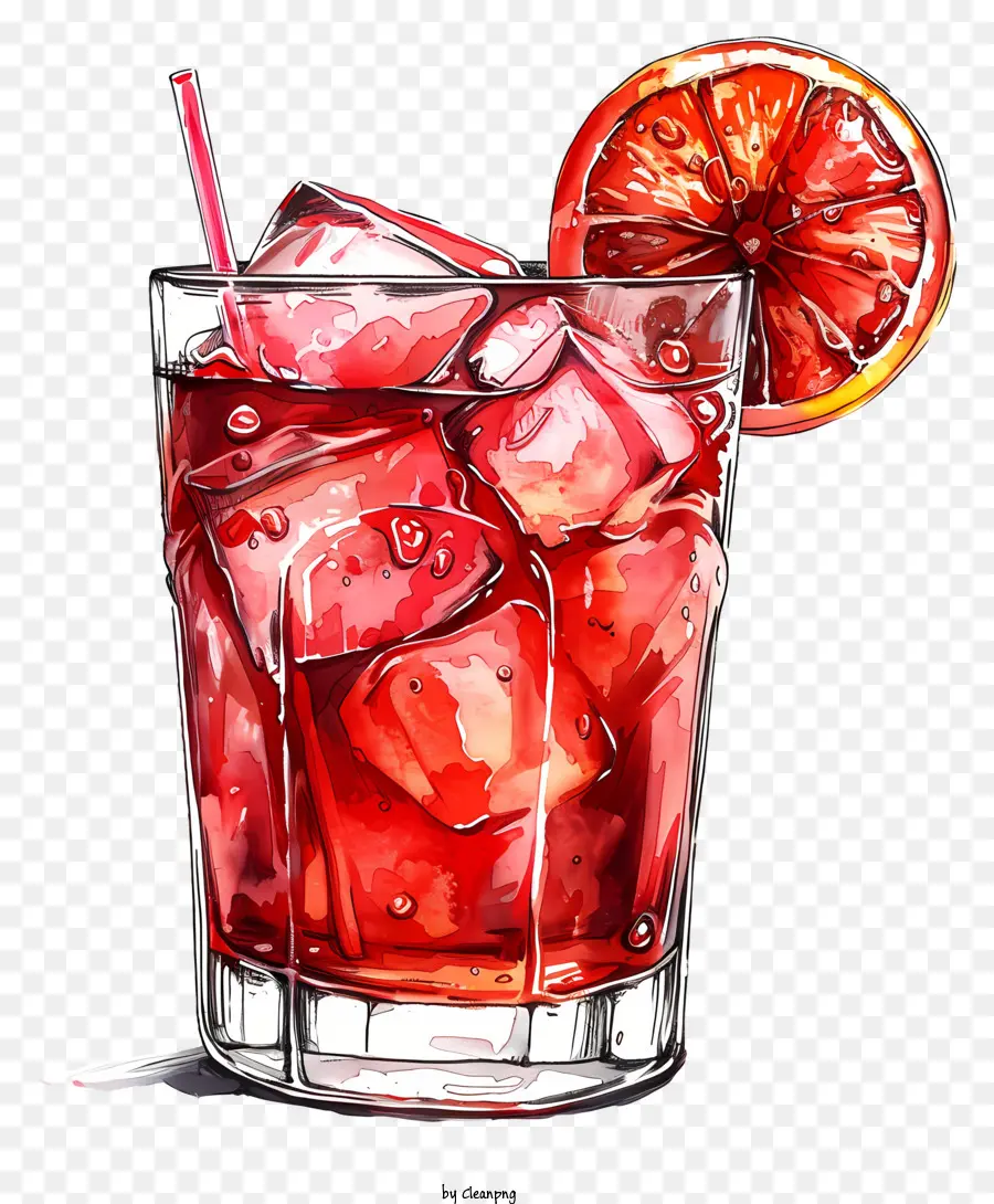 Vidro De Campari，Cocktail Vermelho PNG