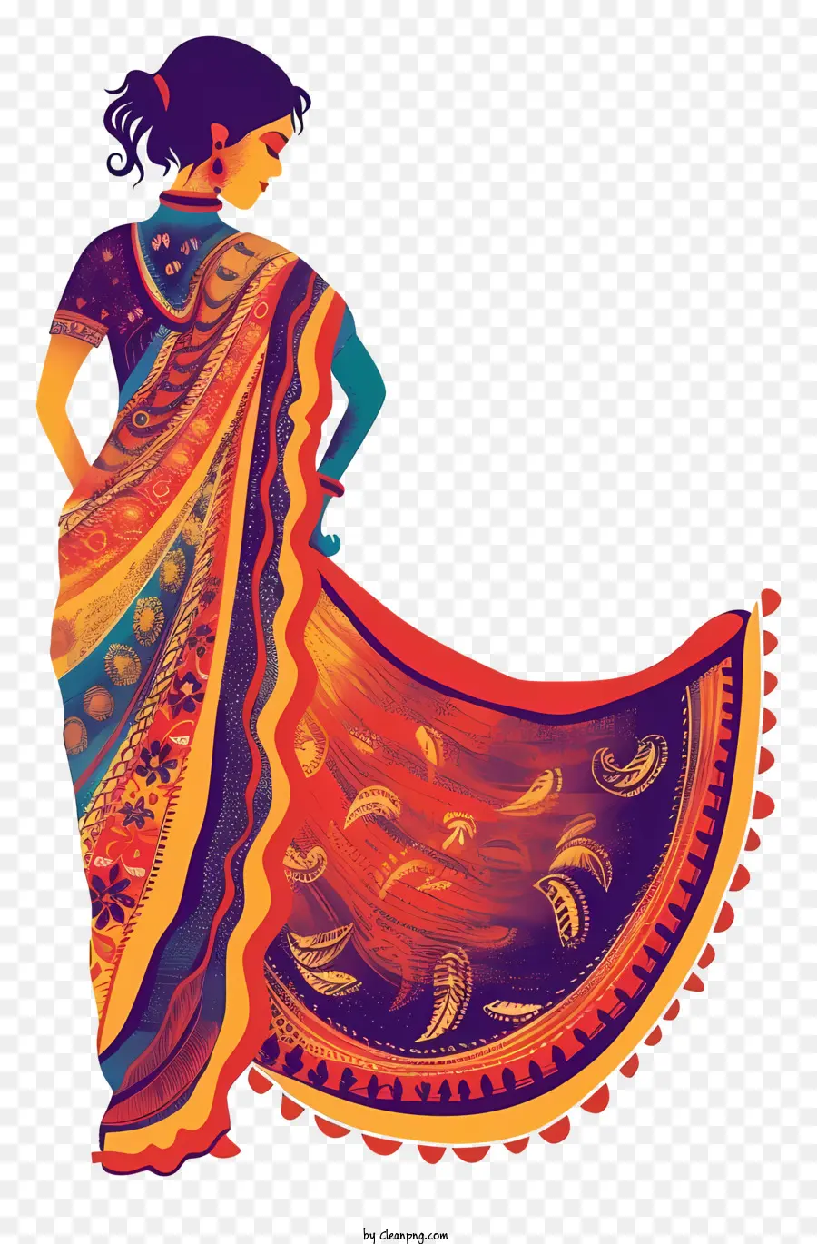 Indiana Saree，Sari Indiano Tradicional PNG