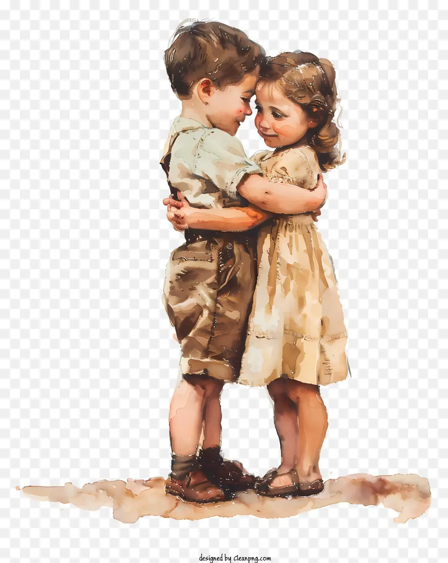 Feliz Dia Dos Irmãos，Crianças Se Abraçando PNG