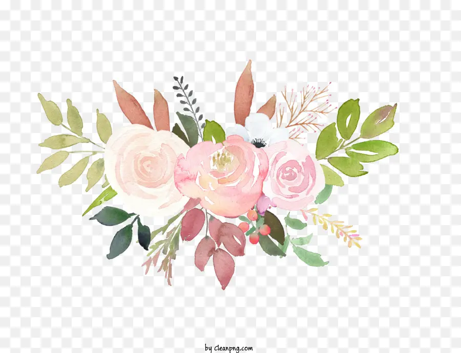 Rosas，Ilustração Em Aquarela PNG