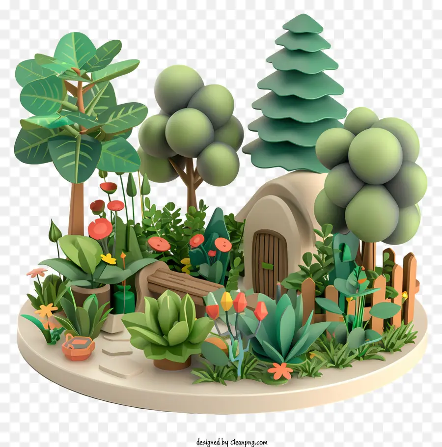 Jardim，Casa Fofa De Doodle PNG