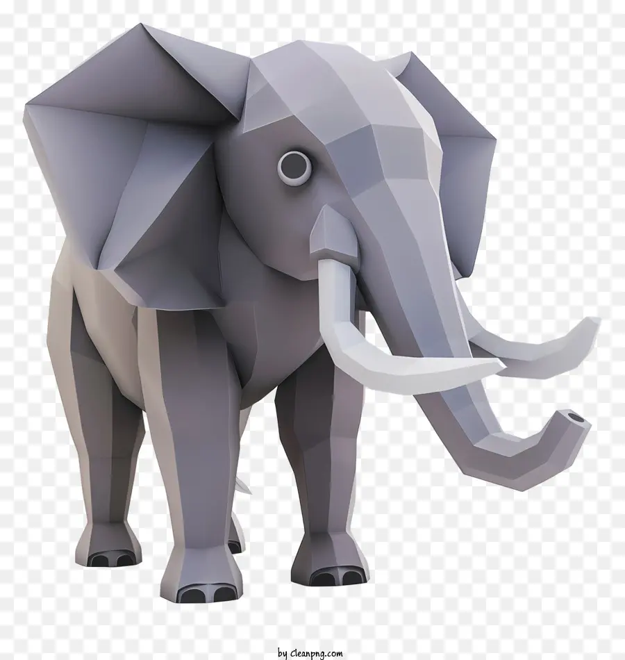 Elefante，Elefante Poli Baixo PNG