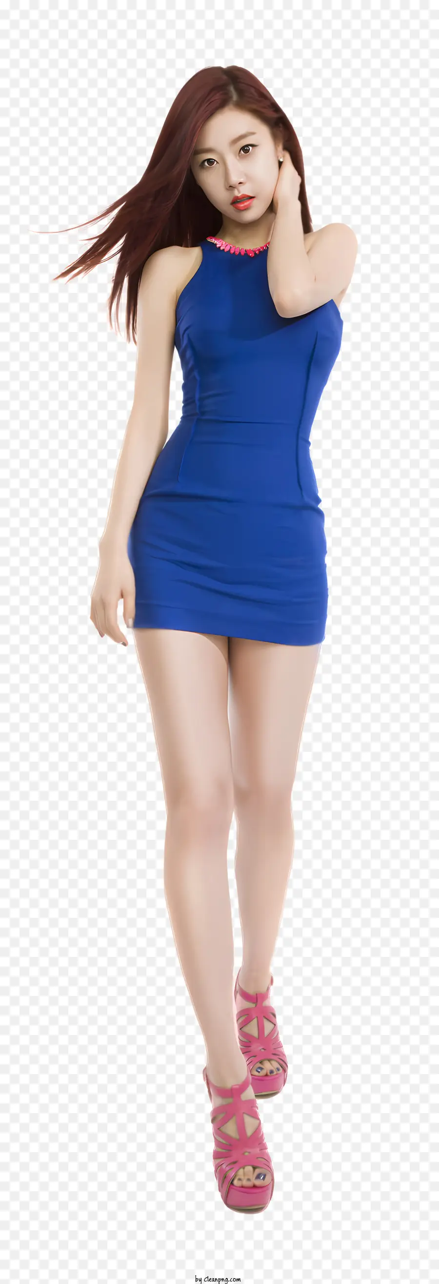 Mulher，Mulher De Vestido Azul PNG