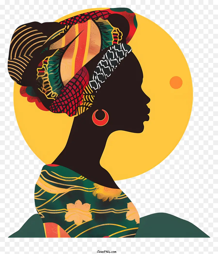 Mulher Africana，Vestido Tradicional Africano PNG