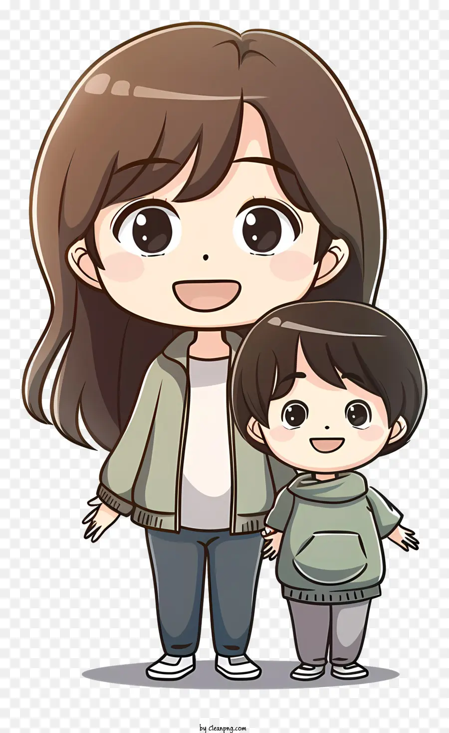 Mãe，Mãe E Filho De Desenho Animado PNG