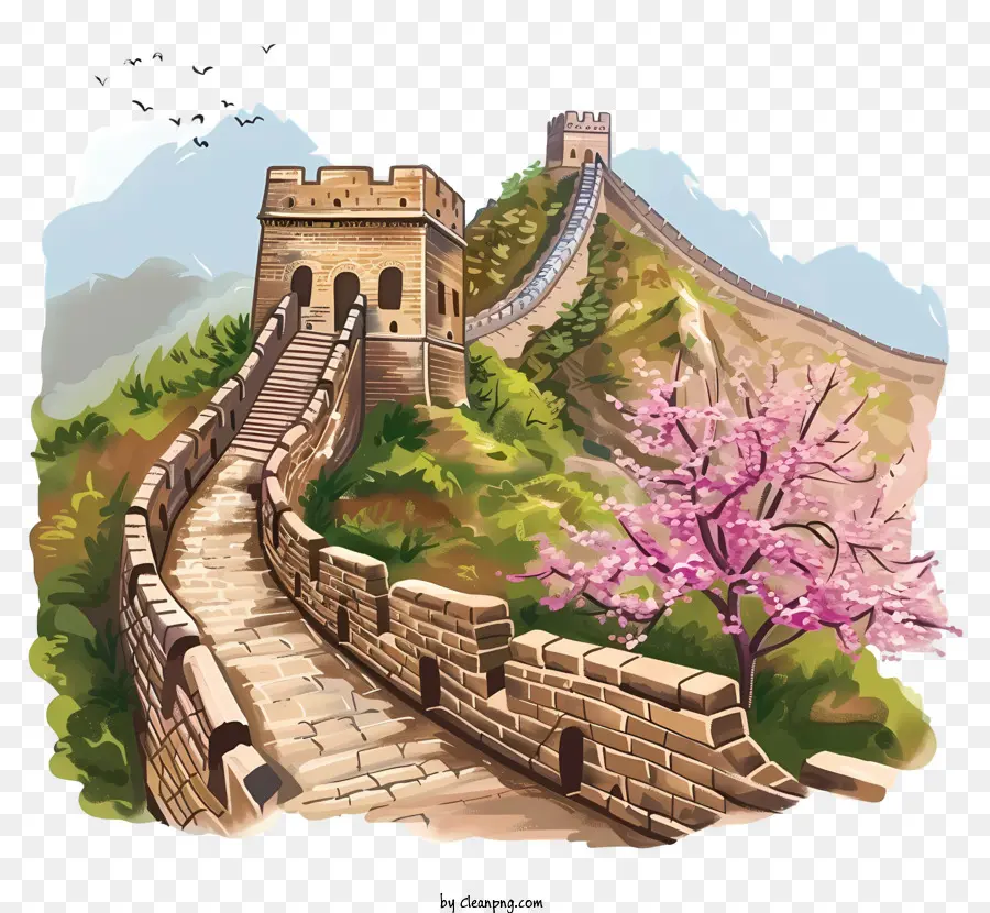 Grande Muralha Da China，Vigas De Vigia PNG