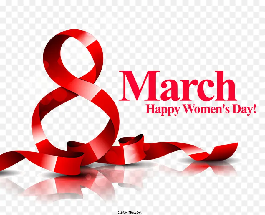 Feliz Dia Da Mulher，Fita Vermelha PNG
