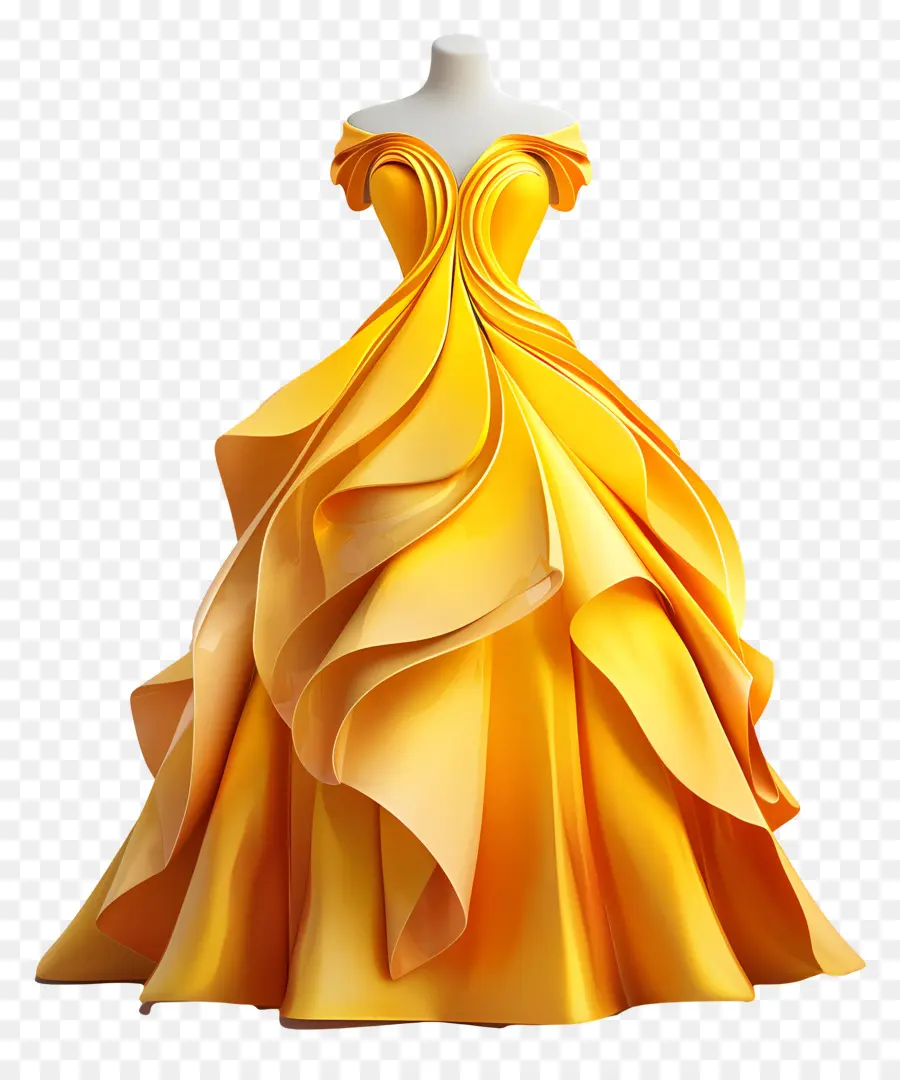 Vestido De Baile，Vestido Dourado PNG