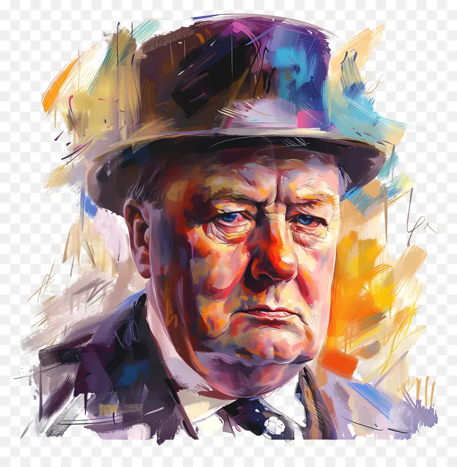 Dia De Winston Churchill，Pintura Digital PNG