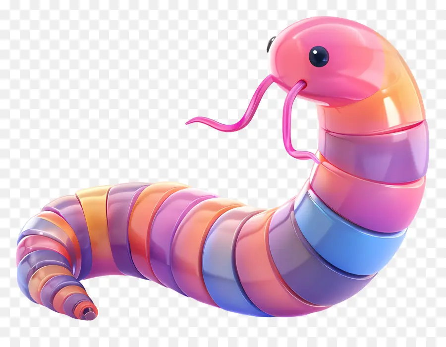 Worm，Verme Colorido PNG