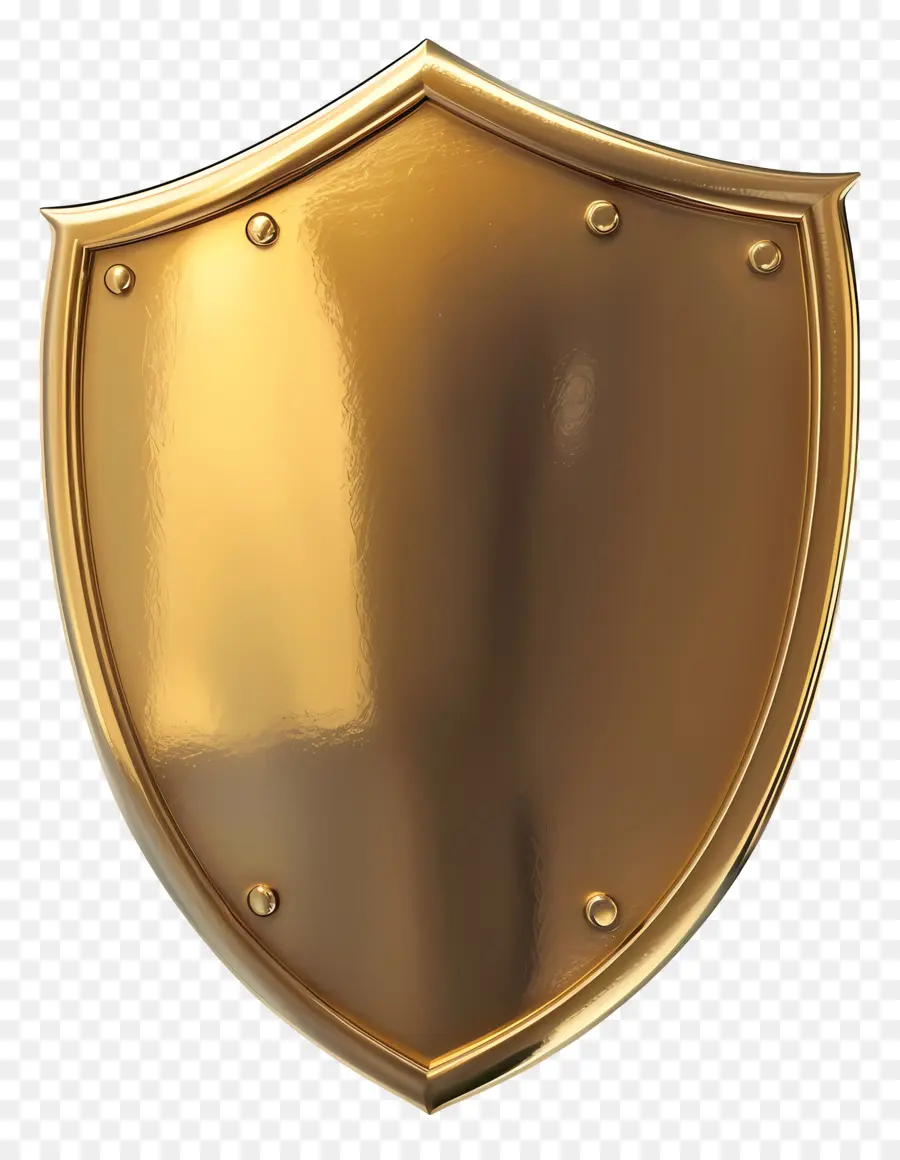 Escudo De Ouro，Escudo De Metal Dourado PNG