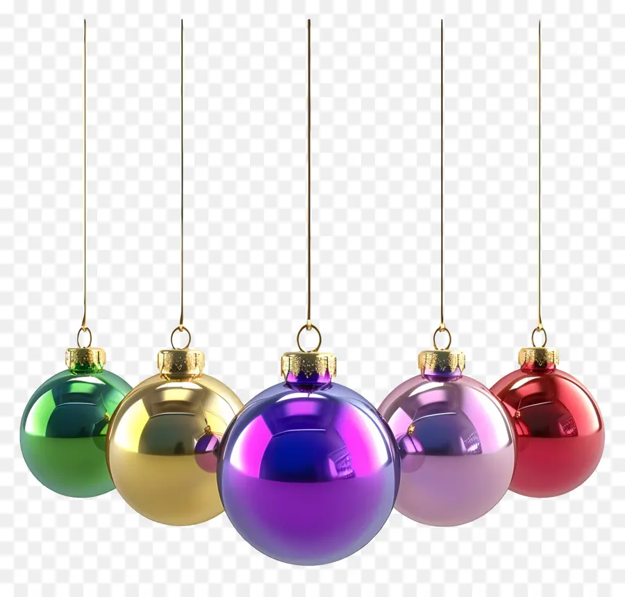 Enfeite De Natal，Ornamentos Coloridos PNG