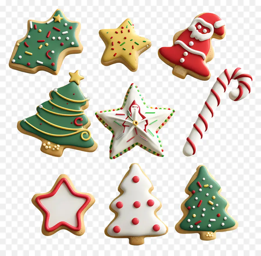 Biscoitos De Natal，Trelas Festivas PNG