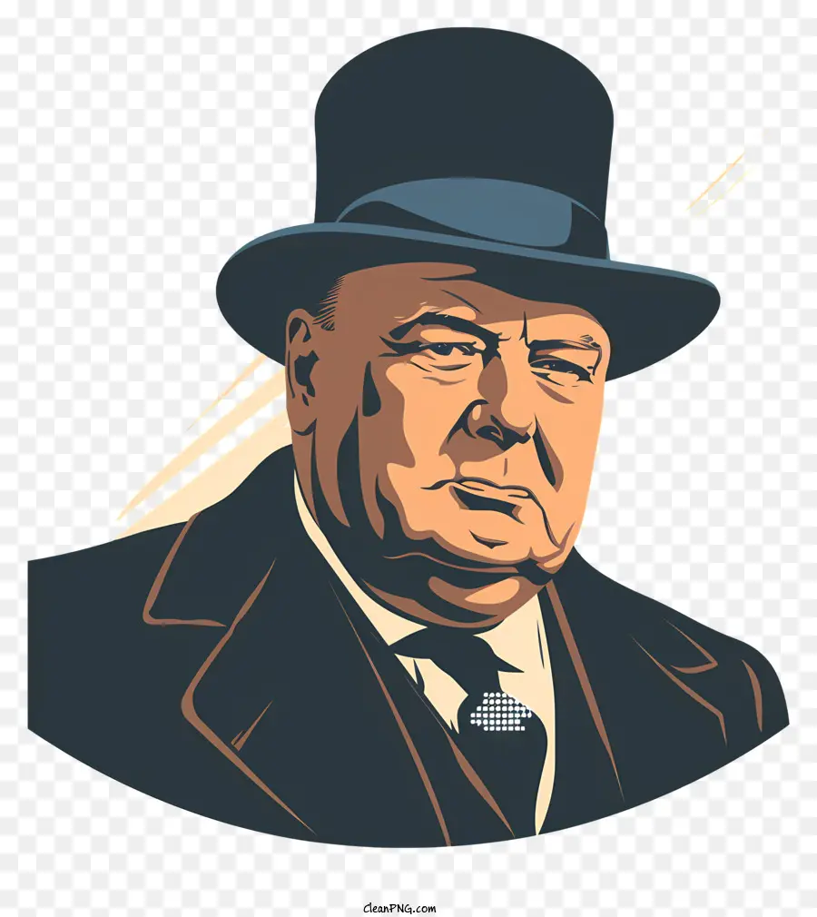 Dia De Winston Churchill，Homem De Chapéu PNG