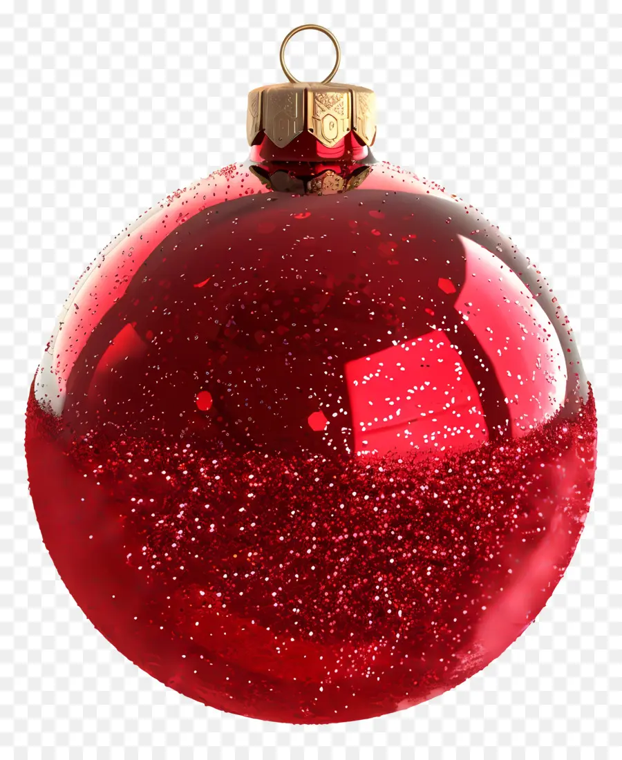 Enfeite De Natal，Glitter Vermelho PNG