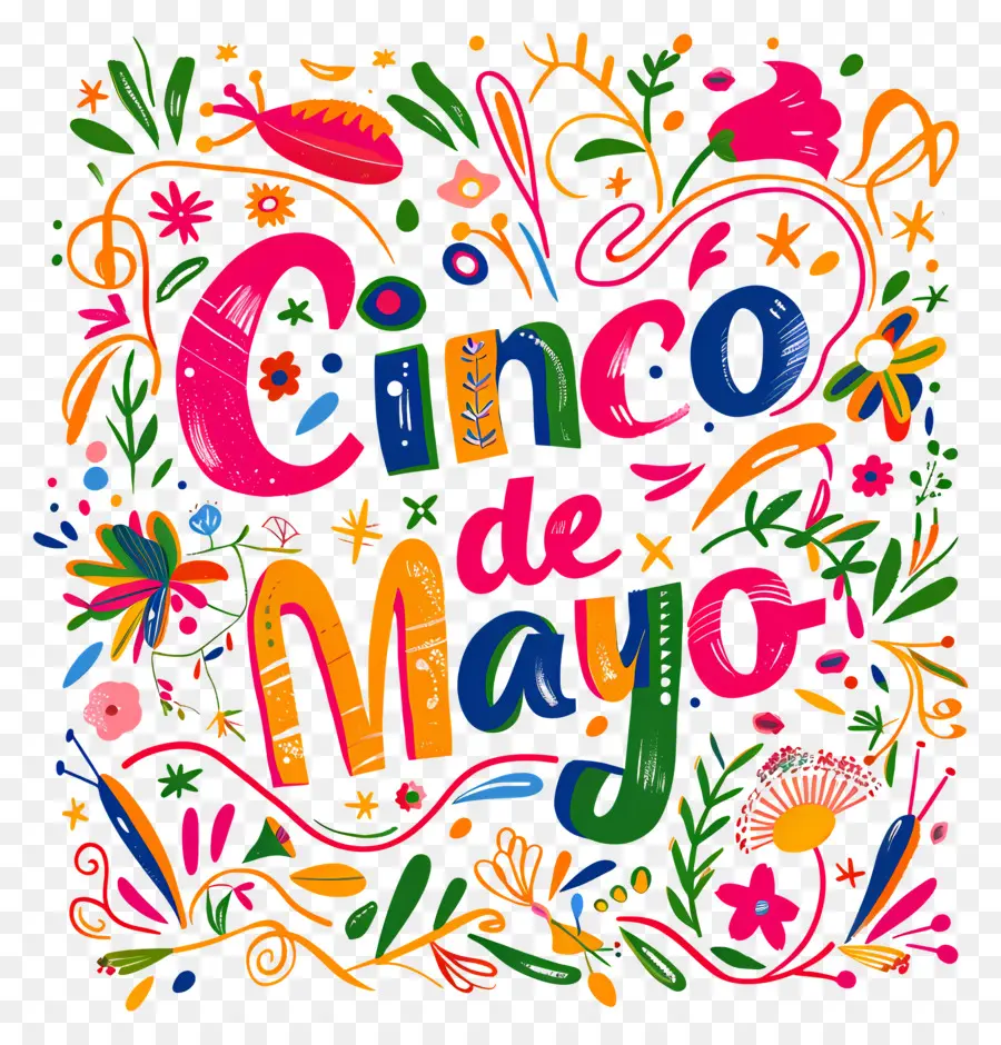 Cinco De Mayo，Floral Fronteira PNG