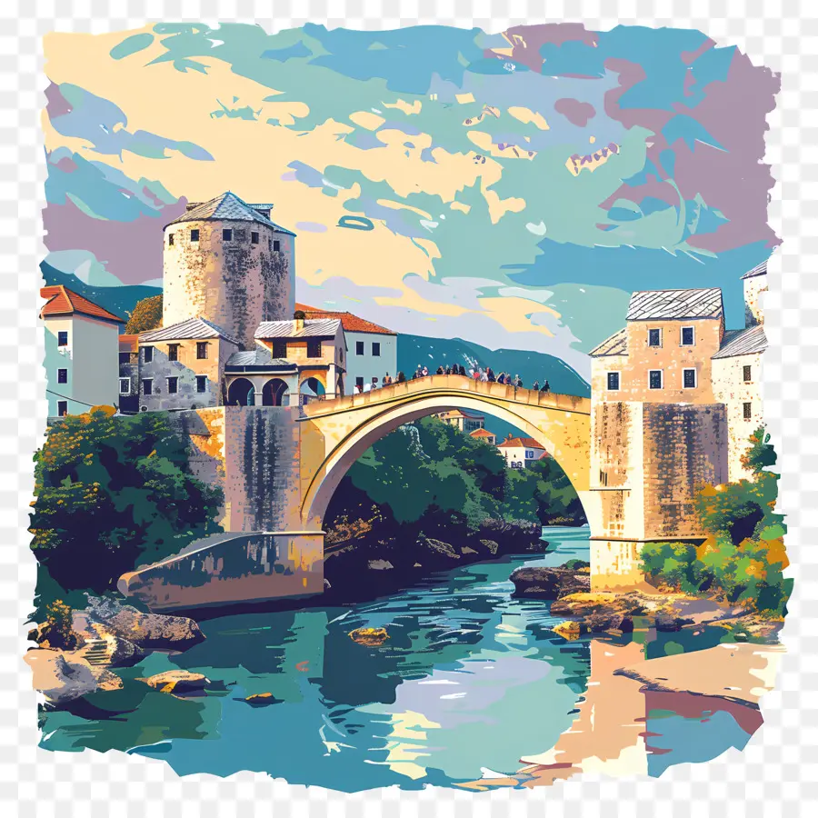 Old Bridge Mostar，Ponte PNG
