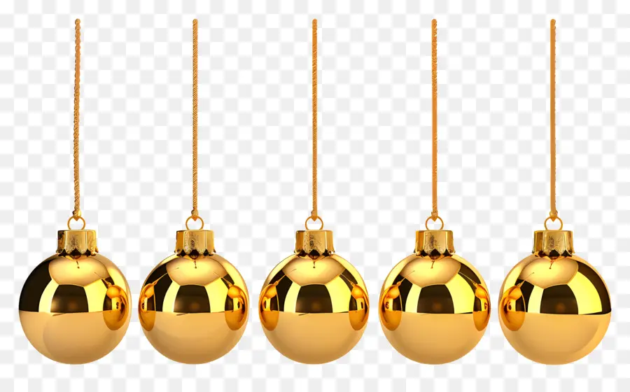 Enfeite De Natal，Ornamentos Em Ouro PNG