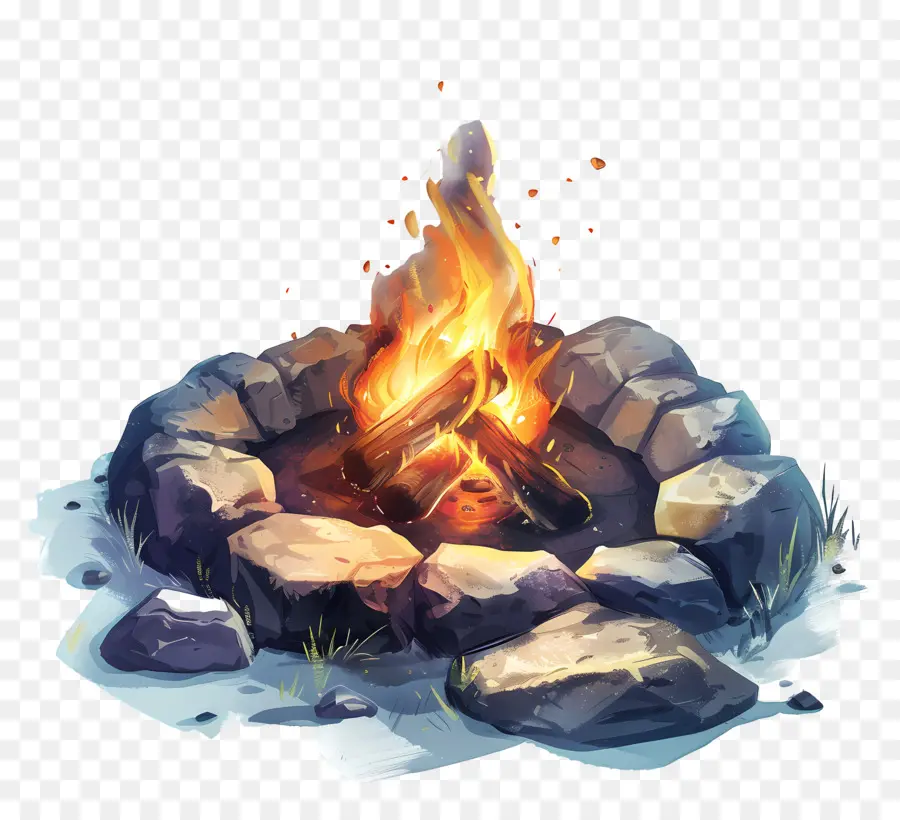 Campfire，Renderização Em 3d PNG