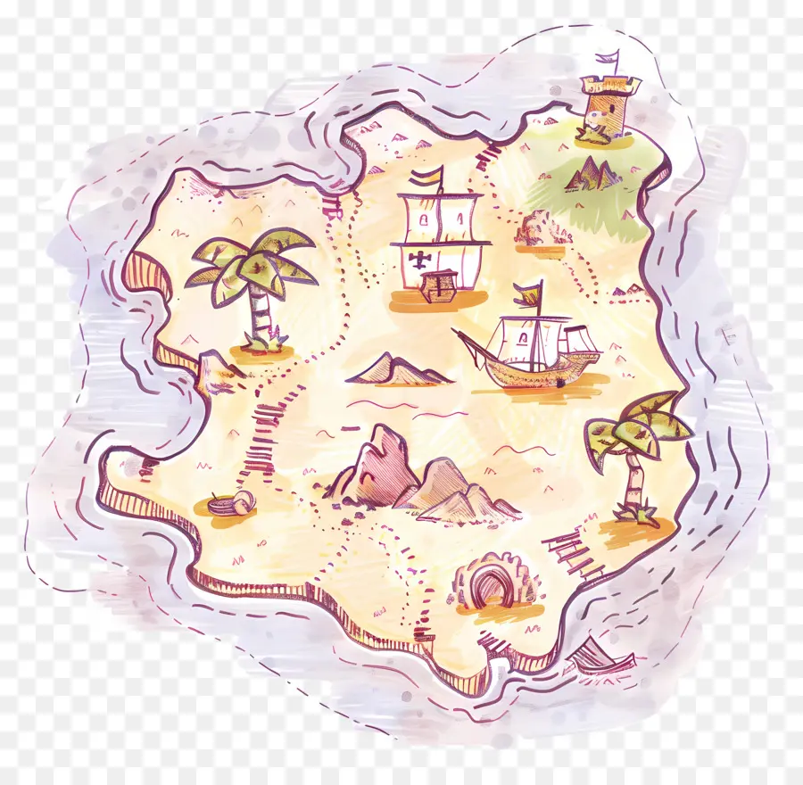 Mapa Do Tesouro，Pirata Mapa PNG